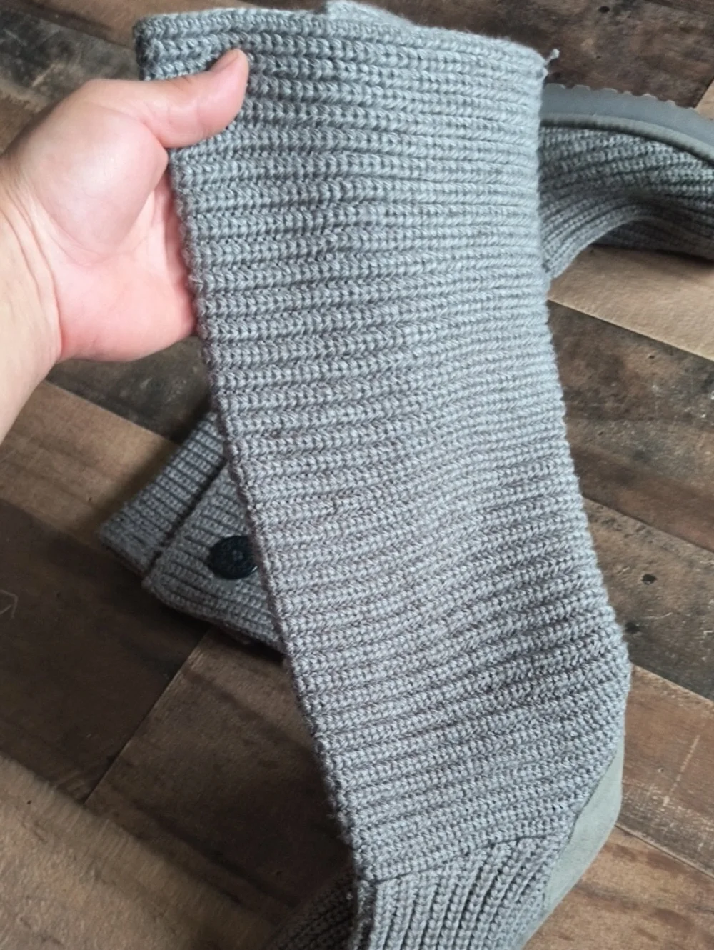 UGG Classic Cardy Gray Wool Blend Knit Boots Sz 10 Women